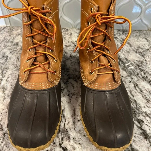 L.L. Bean Brown and Black Men's Duck Lace-Up Boots sz 10 - Picture 2 of 6